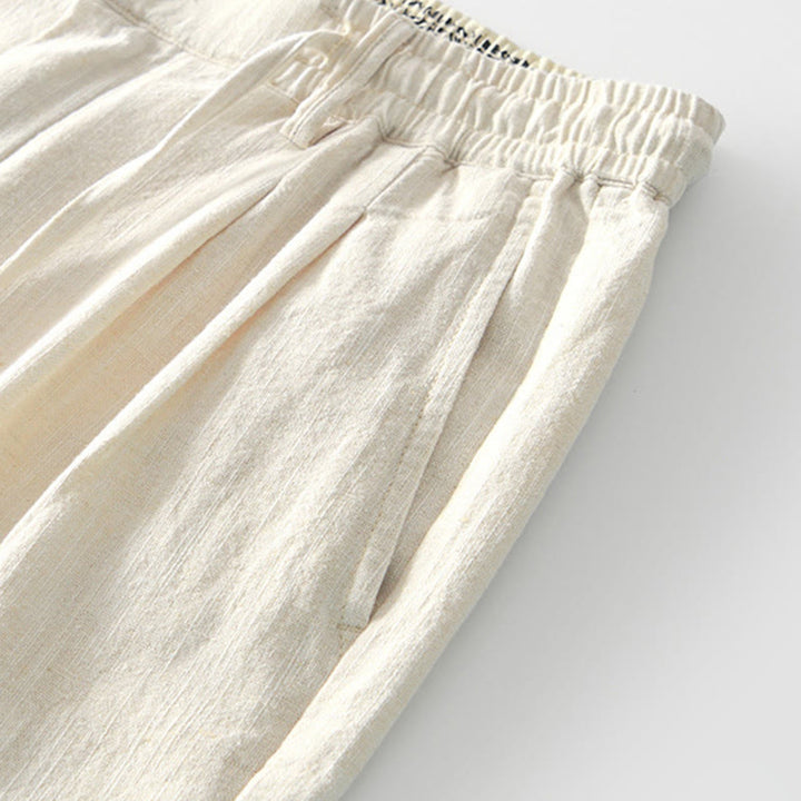 Pantalon large en lin pour homme , Buddha Stones , fermeture éclair et cordon de serrage, avec poches - image 29