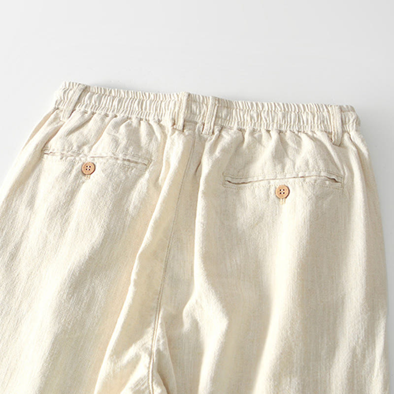 Pantalon large en lin pour homme , Buddha Stones , fermeture éclair et cordon de serrage, avec poches - image 27