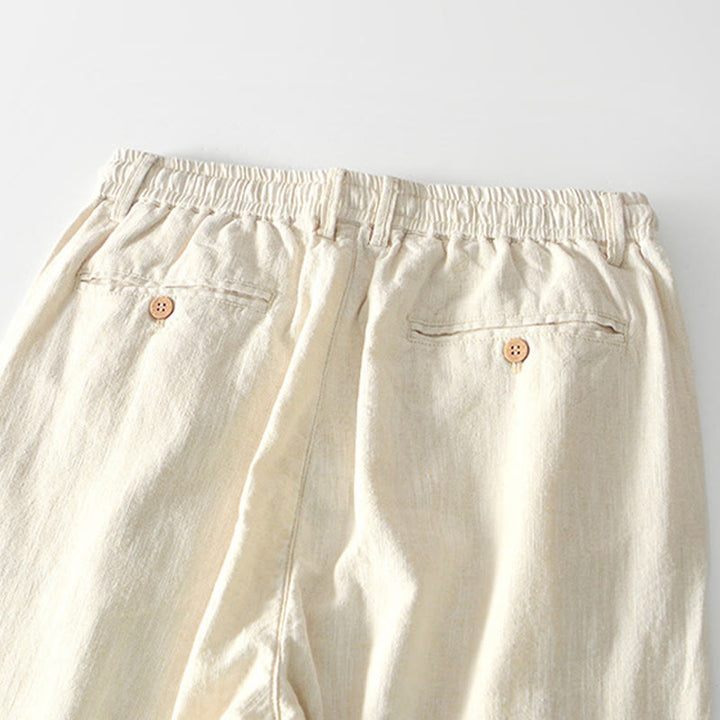 Pantalon large en lin pour homme , Buddha Stones , fermeture éclair et cordon de serrage, avec poches - image 27