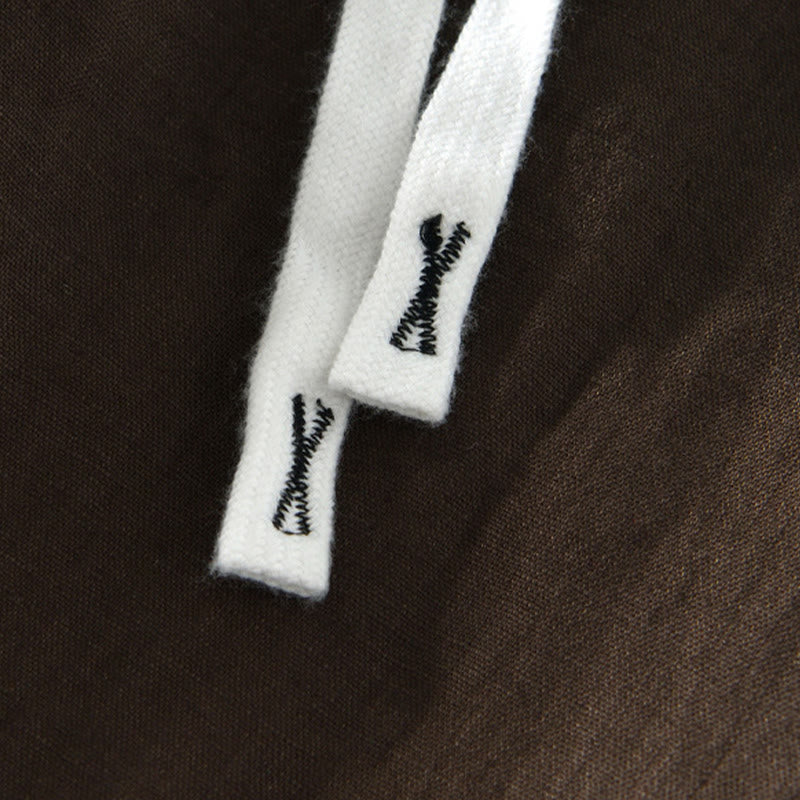 Pantalon en lin pour homme, longueur cheville, avec poches, taille élastique et cordon de serrage, motif Buddha Stones Fall - image 14