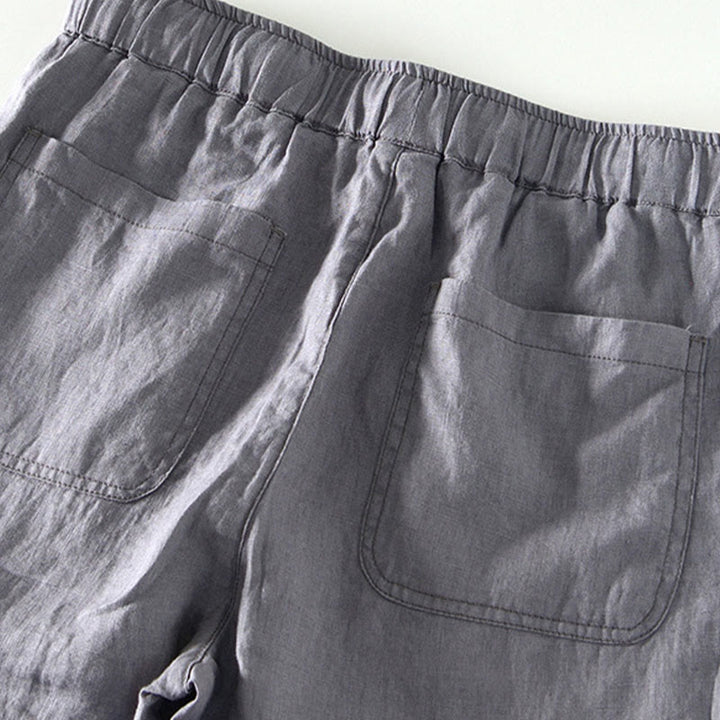 Pantalon en lin pour homme, longueur cheville, avec poches, taille élastique et cordon de serrage, motif Buddha Stones Fall - image 17
