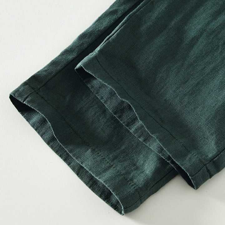 Pantalon en lin pour homme, longueur cheville, avec poches, taille élastique et cordon de serrage, motif Buddha Stones Fall - image 29