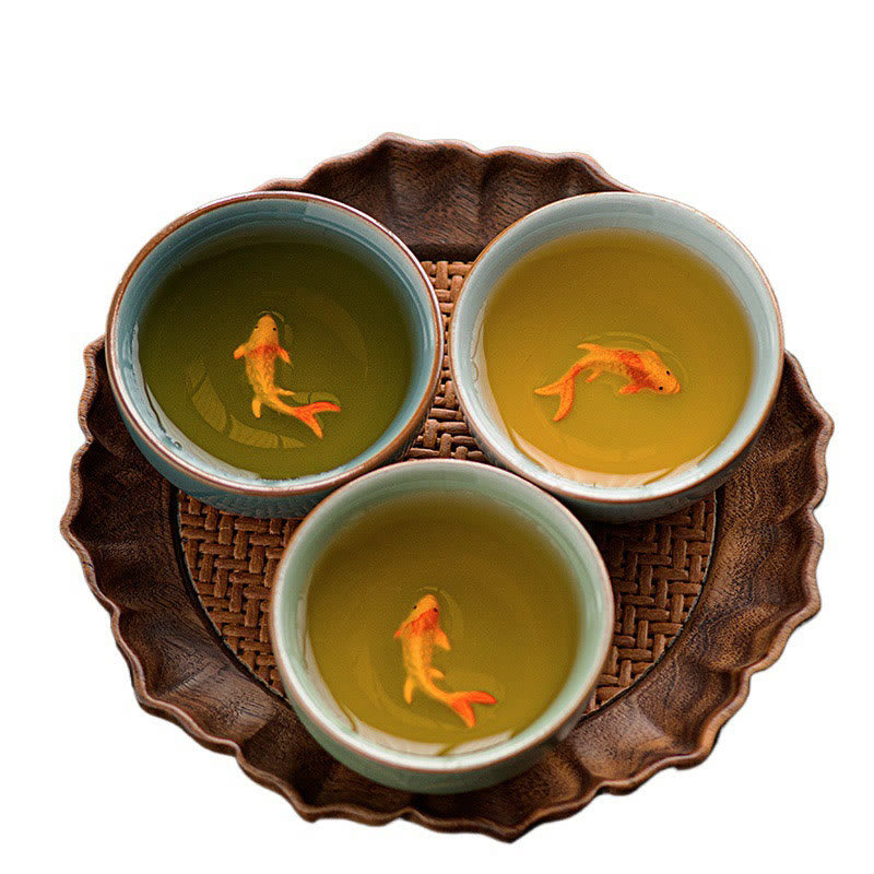 Tasse à thé en céramique de 50 ml, décorée de motifs de carpes koï et peinte à la main, inspirée des Buddha Stones et du kung-fu. - image 13