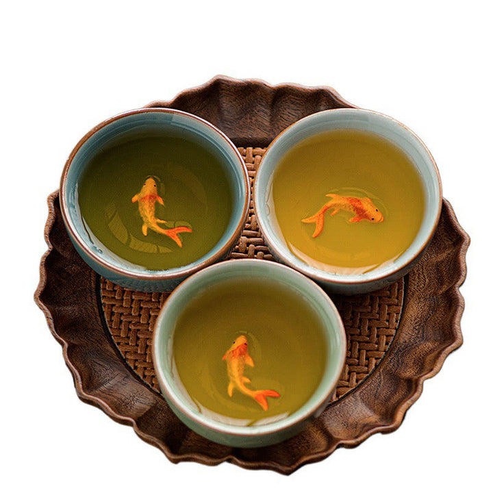 Tasse à thé en céramique de 50 ml, décorée de motifs de carpes koï et peinte à la main, inspirée des Buddha Stones et du kung-fu. - image 13