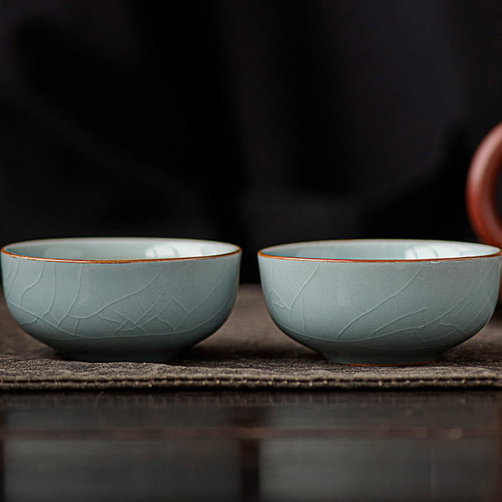 Tasse à thé en céramique de 50 ml, décorée de motifs de carpes koï et peinte à la main, inspirée des Buddha Stones et du kung-fu. - image 8