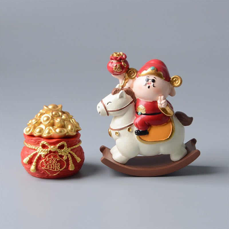 Buddha Stones Année du Cheval Dieu de la Richesse Sac d'argent Succès Prospérité Décoration de bureau - image 15