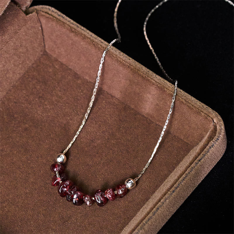 Collier pendentif en cristal rose, orbidine noire, quartz fumé, grenat, aigue-marine et quartz fraise, orné de Buddha Stones et symbole de force. - image 16