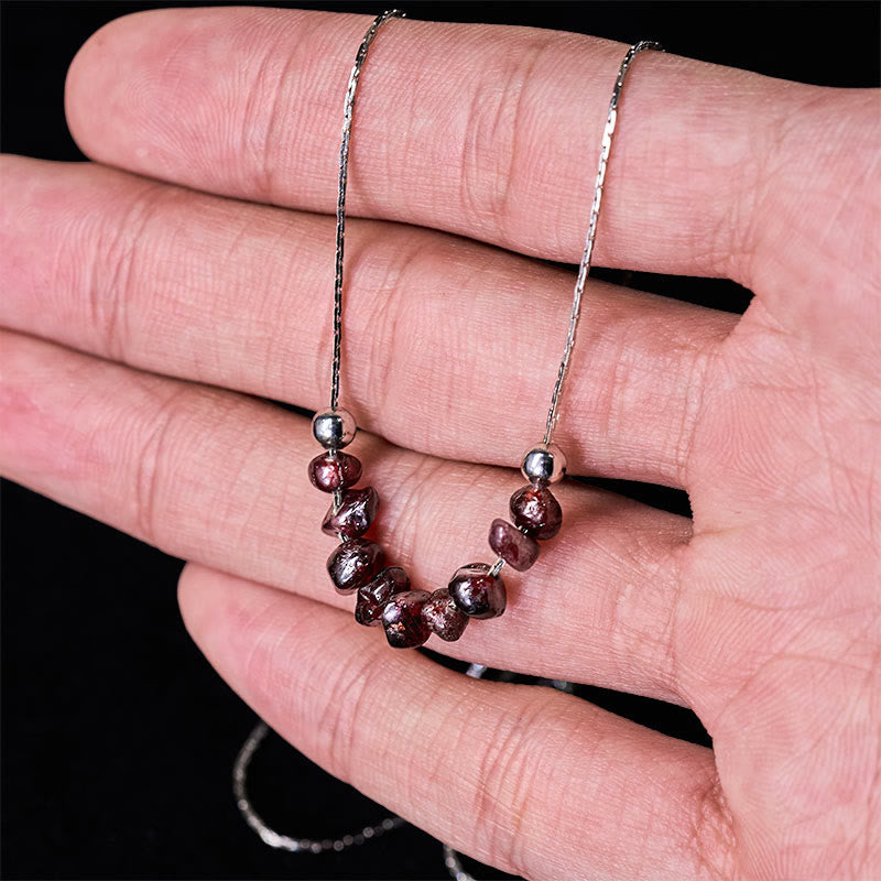 Collier pendentif en cristal rose, orbidine noire, quartz fumé, grenat, aigue-marine et quartz fraise, orné de Buddha Stones et symbole de force. - image 18