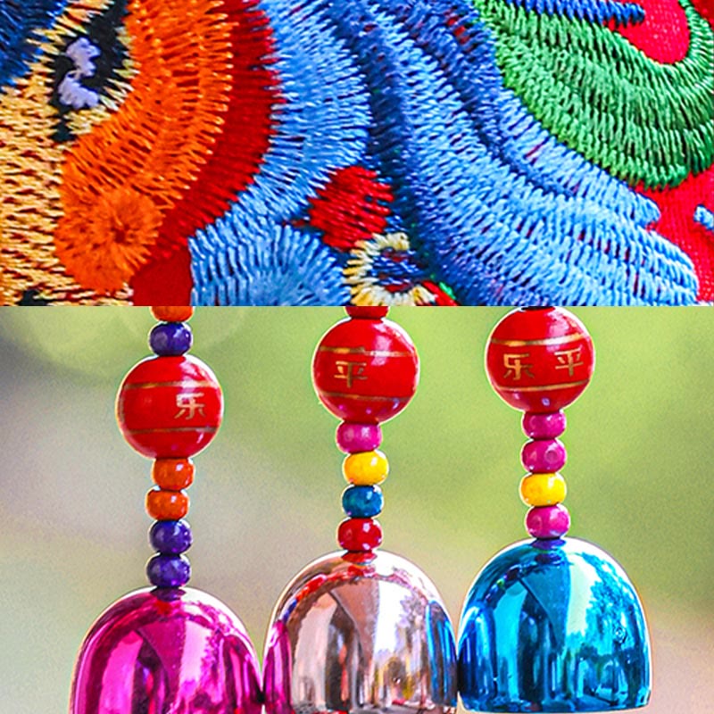 Buddha Stones, broderie Année du Cheval, pièces de cuivre, clochette, breloque, pompon, décoration suspendue, prospérité et succès - image 13