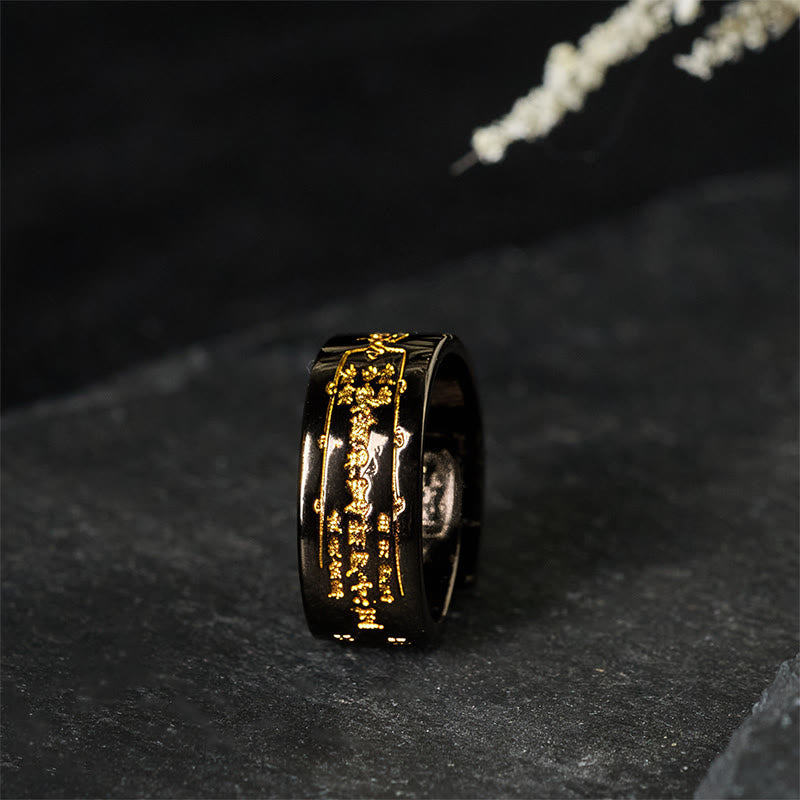 Bague d'équilibre ajustable en cuivre avec inscription « Buddha Stones » - Cuivre Noir (Réglable) - image 6