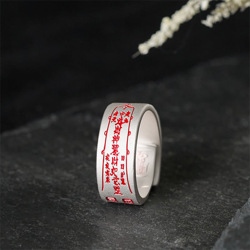 Bague d'équilibre ajustable en cuivre avec inscription « Buddha Stones » - Blanc cuivré (réglable) - image 0