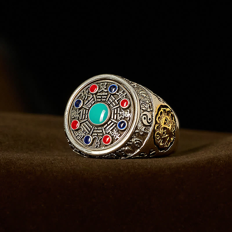 Buddha Stones, Bagua en cuivre, pièces de cuivre, bague rotative et ajustable porte-bonheur - Bagua en cuivre (réglable) - image 0