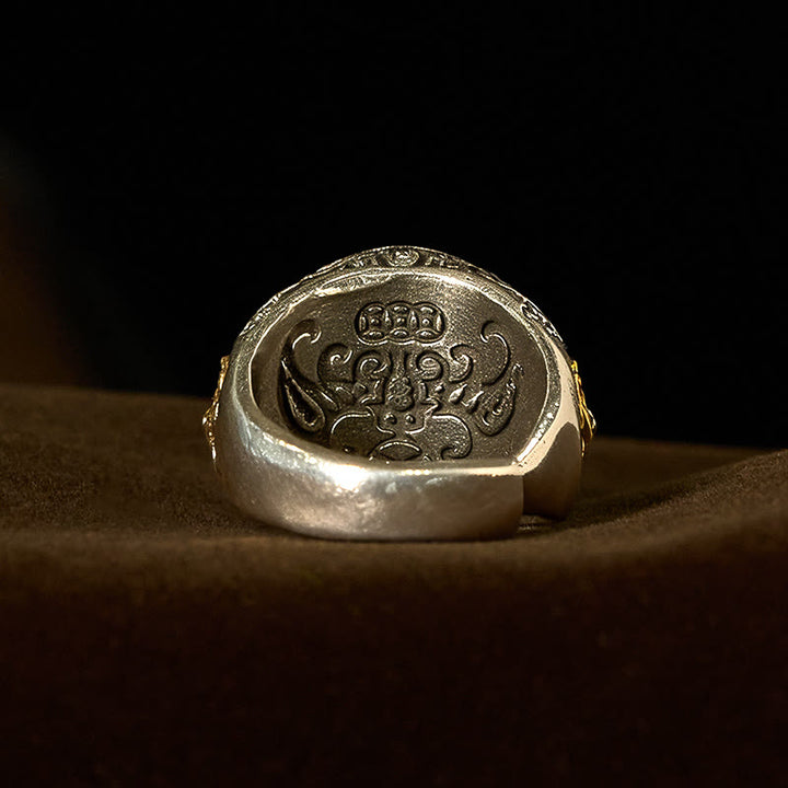 Buddha Stones, Bagua en cuivre, pièces de cuivre, bague rotative et ajustable porte-bonheur - image 2