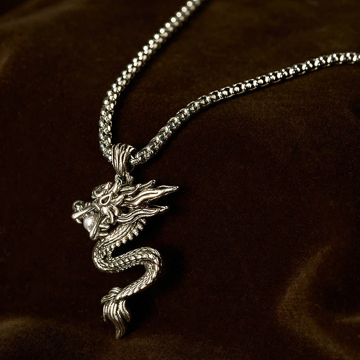 Collier pendentif en cuivre avec dragon et Buddha Stones, symbole d'équilibre et de chance. - image 2