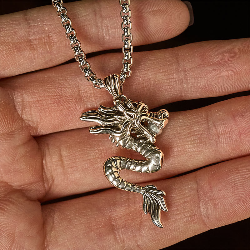 Collier pendentif en cuivre avec dragon et Buddha Stones, symbole d'équilibre et de chance. - image 9