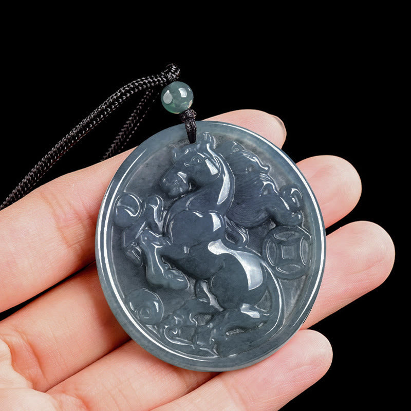 Pendentifs de collier en jade de l'année du Cheval, porte-bonheur et abondance, Buddha Stones - image 8