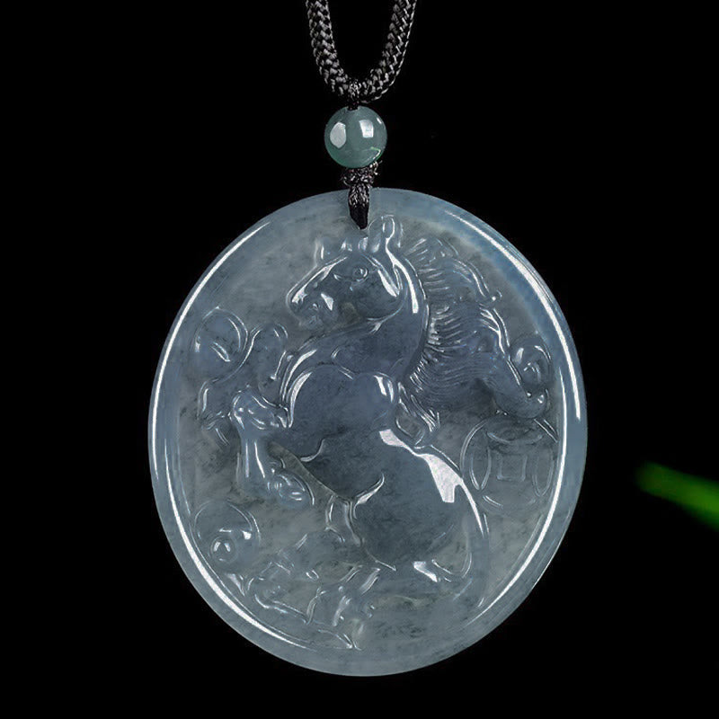 Pendentifs de collier en jade de l'année du Cheval, porte-bonheur et abondance, Buddha Stones - image 2