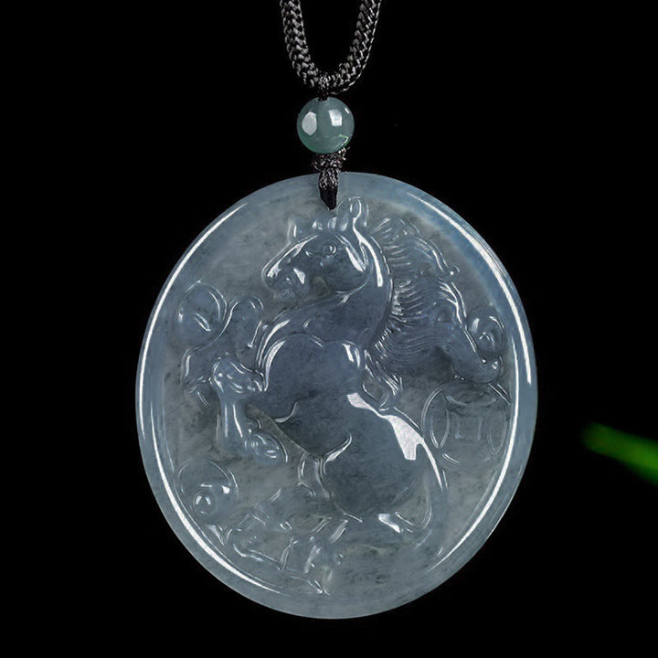 Pendentifs de collier en jade de l'année du Cheval, porte-bonheur et abondance, Buddha Stones - image 2