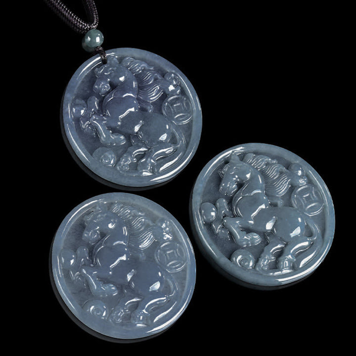 Pendentifs de collier en jade de l'année du Cheval, porte-bonheur et abondance, Buddha Stones - image 11