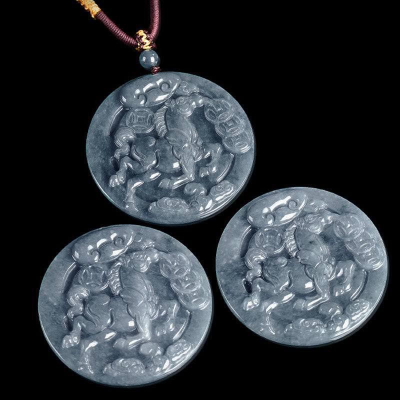 Pendentifs de collier en jade de l'année du Cheval, symbole de prospérité et d'abondance, Buddha Stones - image 10