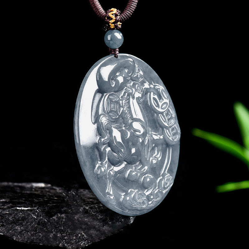 Pendentifs de collier en jade de l'année du Cheval, symbole de prospérité et d'abondance, Buddha Stones - image 7
