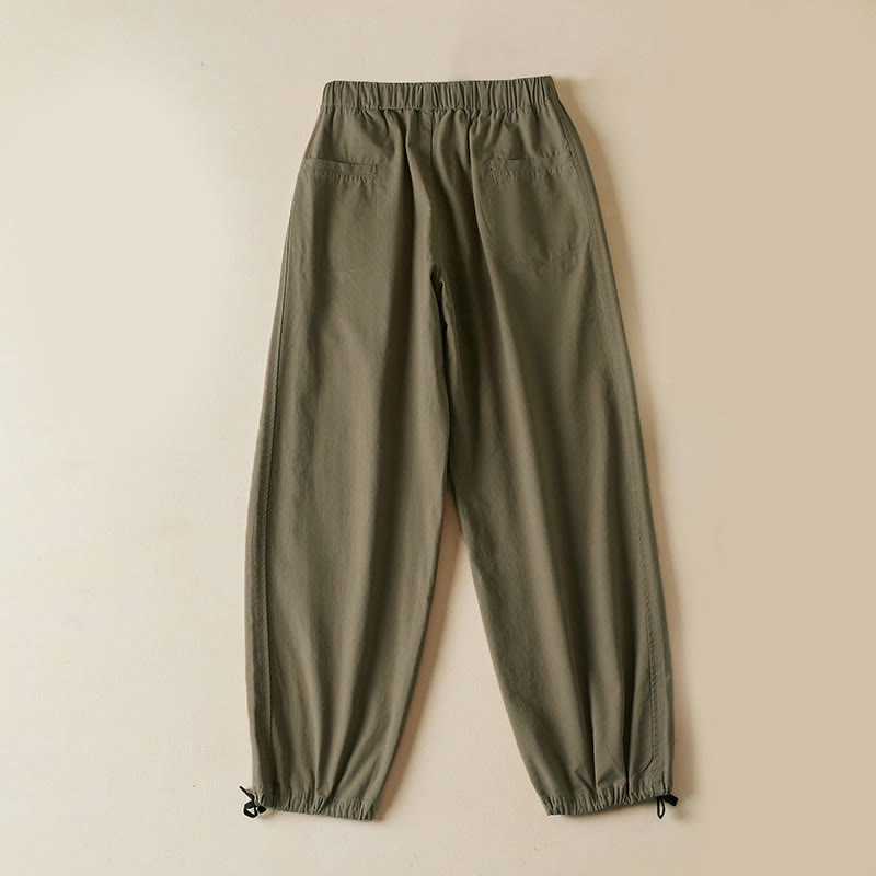 Pantalon cargo femme en coton, longueur 7-8, avec cordon de serrage et poches, motif Buddha Stones Fall - image 1