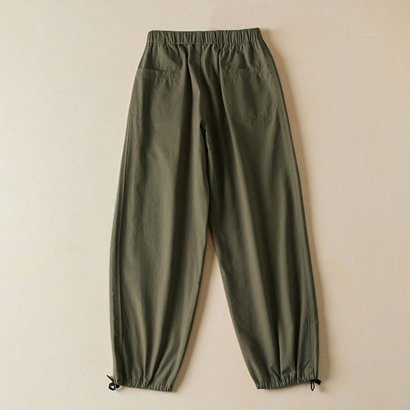 Pantalon cargo femme en coton, longueur 7-8, avec cordon de serrage et poches, motif Buddha Stones Fall - image 10