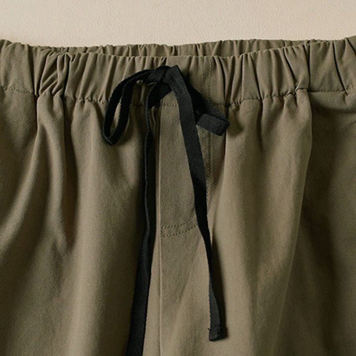Pantalon cargo femme en coton, longueur 7-8, avec cordon de serrage et poches, motif Buddha Stones Fall - image 3
