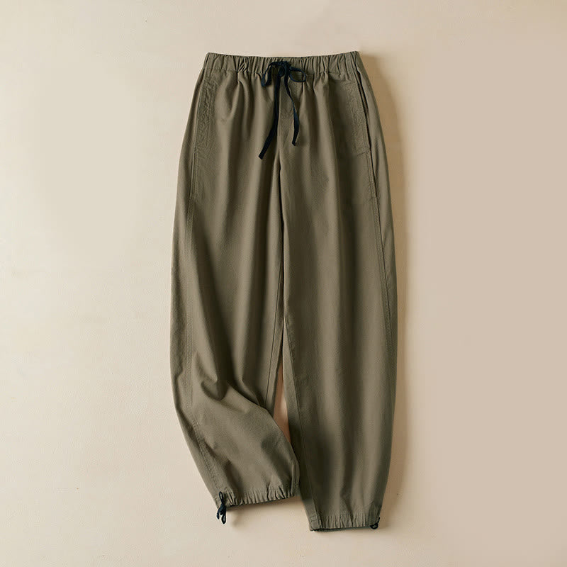 Pantalon cargo femme en coton, longueur 7-8, avec cordon de serrage et poches, motif Buddha Stones Fall - Tanné - US12，UK/AU16，EU44 (3XL) - image 0