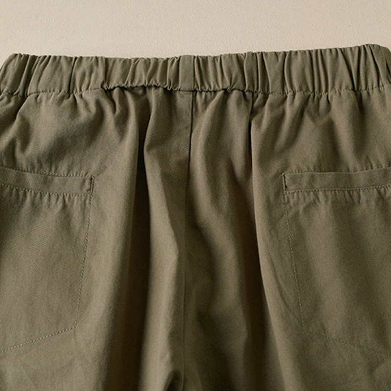 Pantalon cargo femme en coton, longueur 7-8, avec cordon de serrage et poches, motif Buddha Stones Fall - image 4