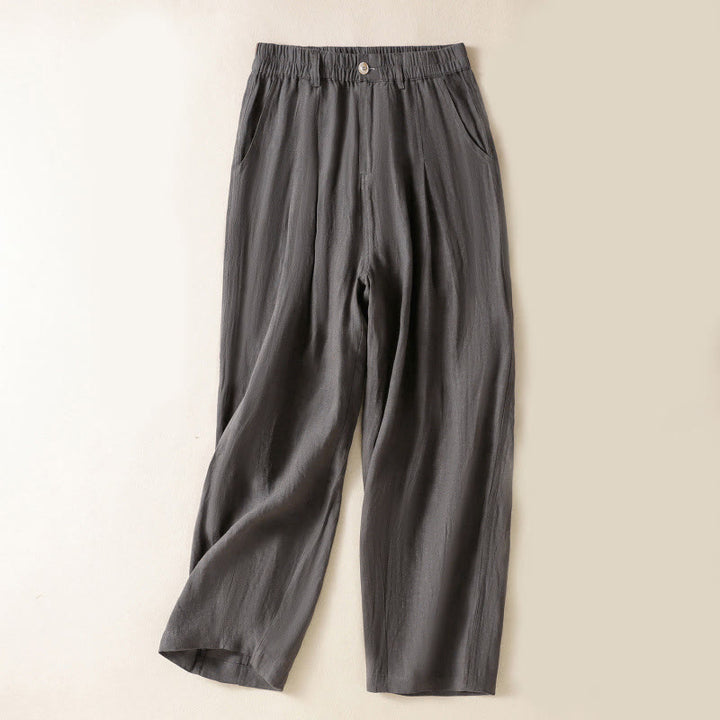 Pantalon d'été pour femme Buddha Stones, longueur cheville, fermeture éclair et boutons, avec poches - Gris - US8-10，UK/AU12-14，EU40-42 (2XL) - image 27