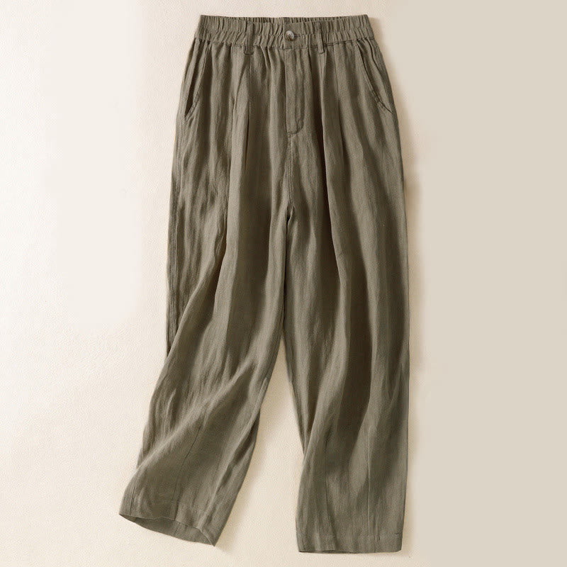 Pantalon d'été pour femme Buddha Stones, longueur cheville, fermeture éclair et boutons, avec poches - Tanné - US8-10，UK/AU12-14，EU40-42 (2XL) - image 21