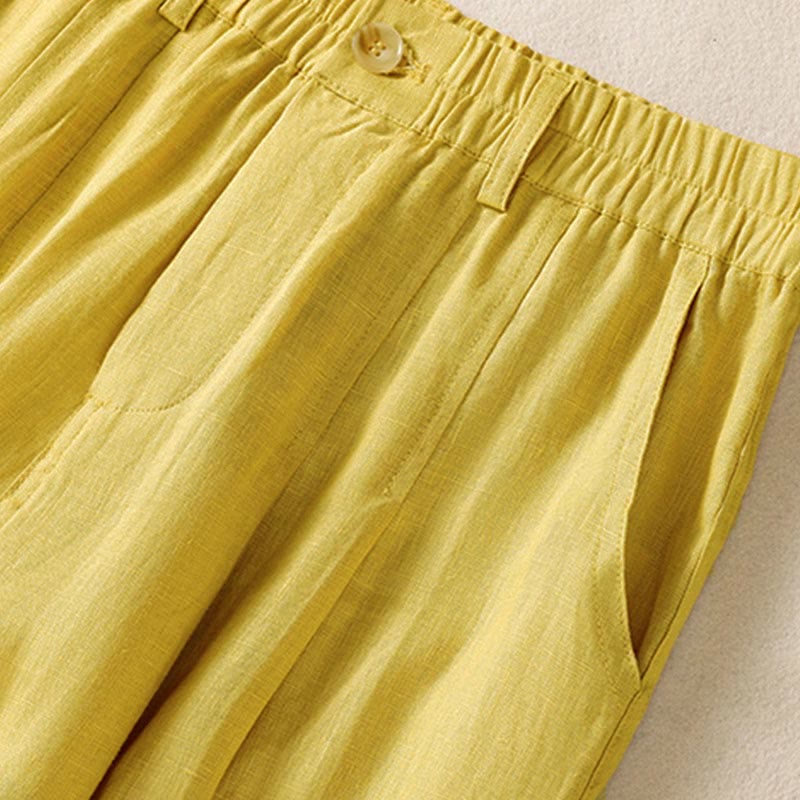 Pantalon d'été pour femme Buddha Stones, longueur cheville, fermeture éclair et boutons, avec poches - image 6