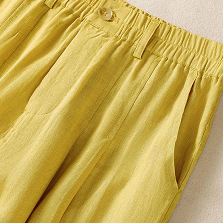 Pantalon d'été pour femme Buddha Stones, longueur cheville, fermeture éclair et boutons, avec poches - image 6