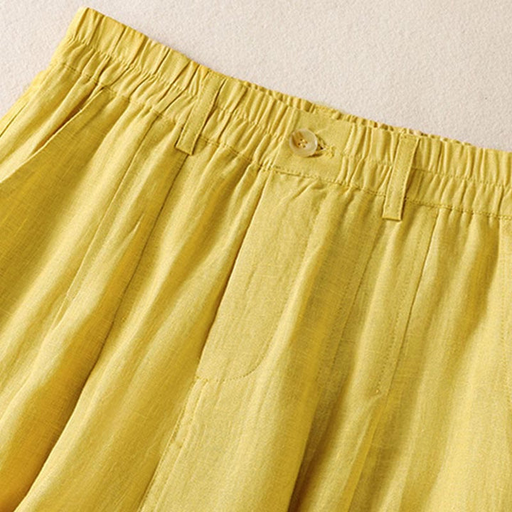 Pantalon d'été pour femme Buddha Stones, longueur cheville, fermeture éclair et boutons, avec poches - image 4