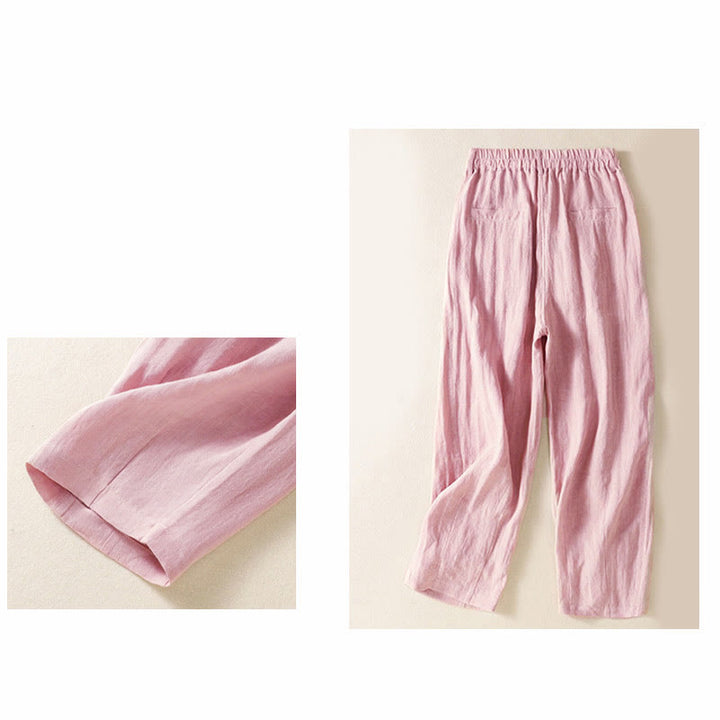 Pantalon d'été pour femme Buddha Stones, longueur cheville, fermeture éclair et boutons, avec poches - image 19