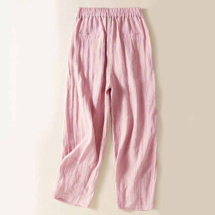 Pantalon d'été pour femme Buddha Stones, longueur cheville, fermeture éclair et boutons, avec poches - image 9