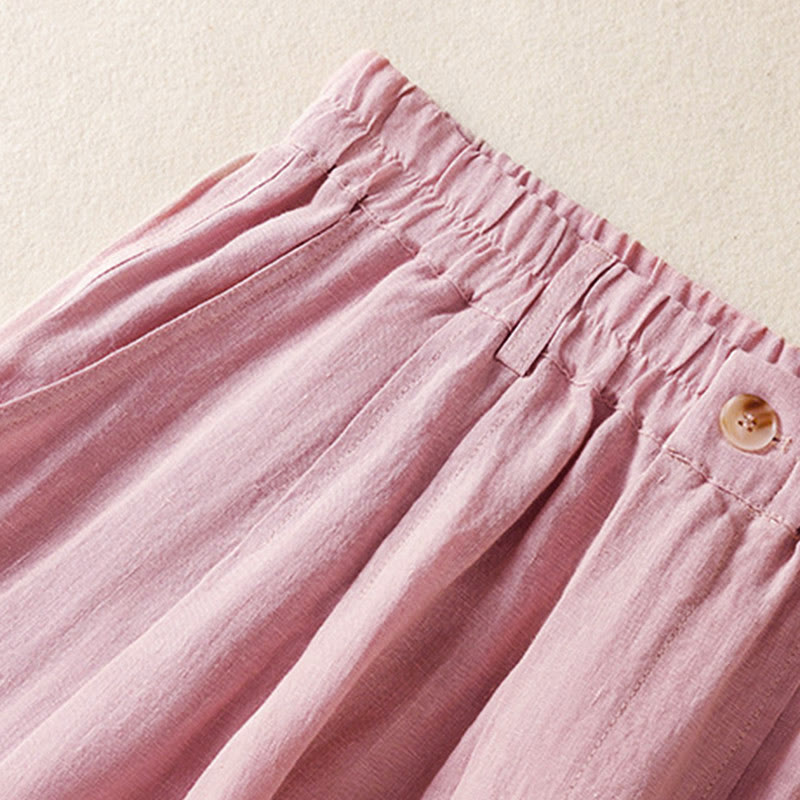 Pantalon d'été pour femme Buddha Stones, longueur cheville, fermeture éclair et boutons, avec poches - image 13