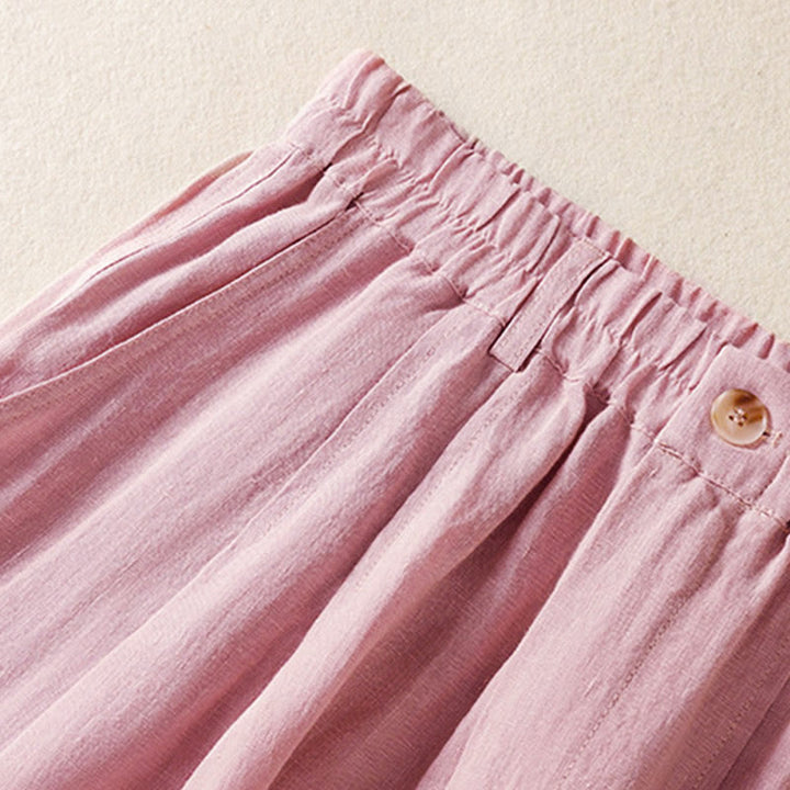 Pantalon d'été pour femme Buddha Stones, longueur cheville, fermeture éclair et boutons, avec poches - image 13