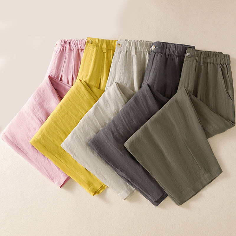 Pantalon d'été pour femme Buddha Stones, longueur cheville, fermeture éclair et boutons, avec poches - image 39