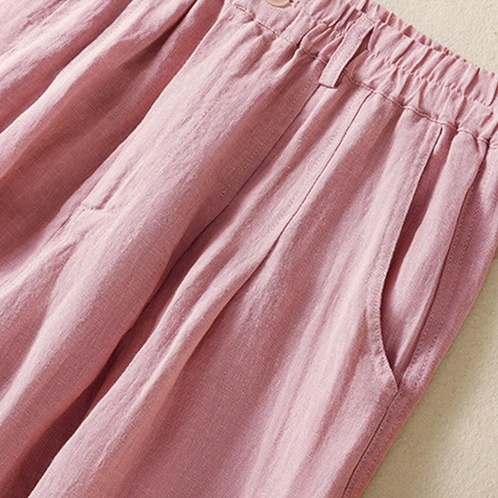 Pantalon d'été pour femme Buddha Stones, longueur cheville, fermeture éclair et boutons, avec poches - image 14