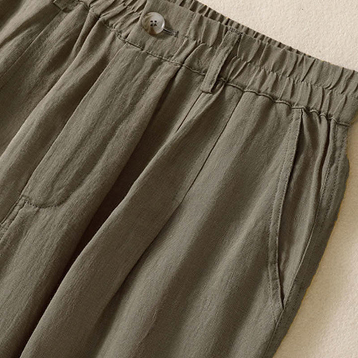 Pantalon d'été pour femme Buddha Stones, longueur cheville, fermeture éclair et boutons, avec poches - image 24
