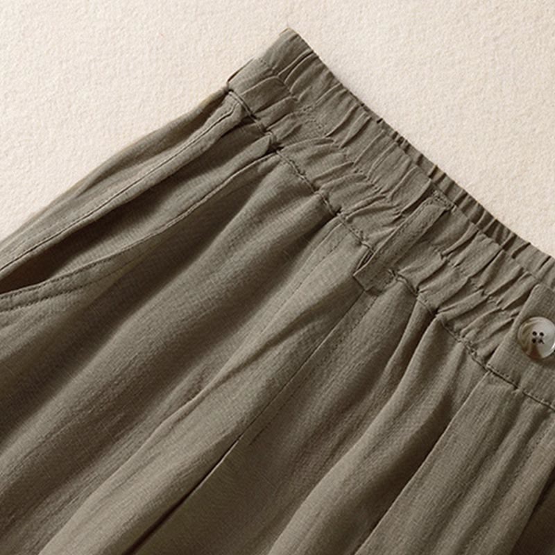 Pantalon d'été pour femme Buddha Stones, longueur cheville, fermeture éclair et boutons, avec poches - image 25
