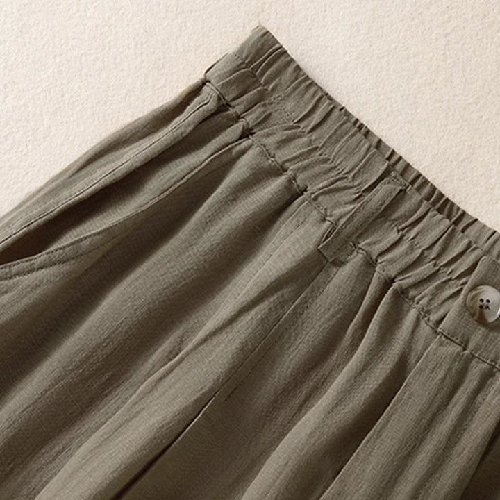 Pantalon d'été pour femme Buddha Stones, longueur cheville, fermeture éclair et boutons, avec poches - image 25