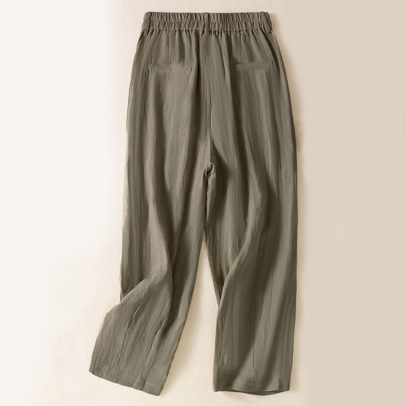 Pantalon d'été pour femme Buddha Stones, longueur cheville, fermeture éclair et boutons, avec poches - image 22