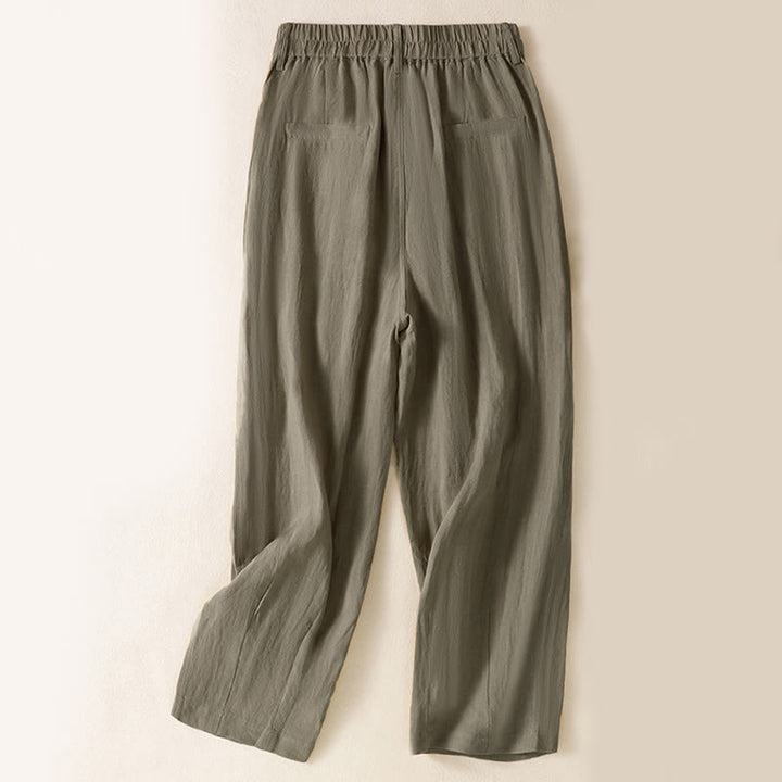 Pantalon d'été pour femme Buddha Stones, longueur cheville, fermeture éclair et boutons, avec poches - image 22