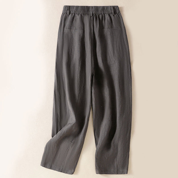 Pantalon d'été pour femme Buddha Stones, longueur cheville, fermeture éclair et boutons, avec poches - image 31