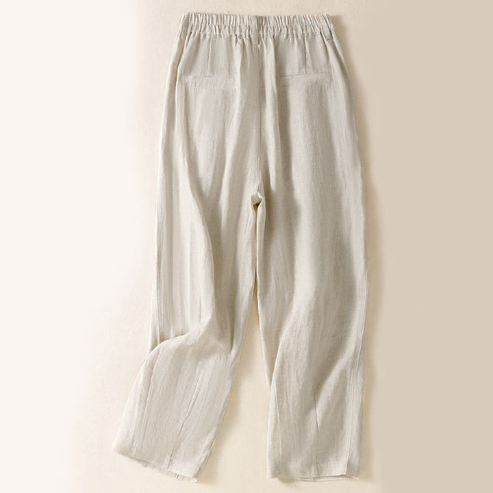 Pantalon d'été pour femme Buddha Stones, longueur cheville, fermeture éclair et boutons, avec poches - image 34