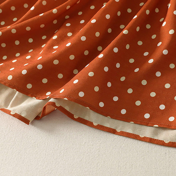 Robe midi femme en coton à pois, col rond et manches longues, motif Buddha Stones - image 6