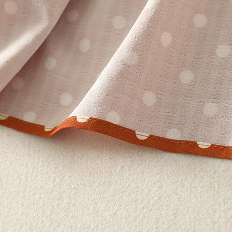 Robe midi femme en coton à pois, col rond et manches longues, motif Buddha Stones - image 7